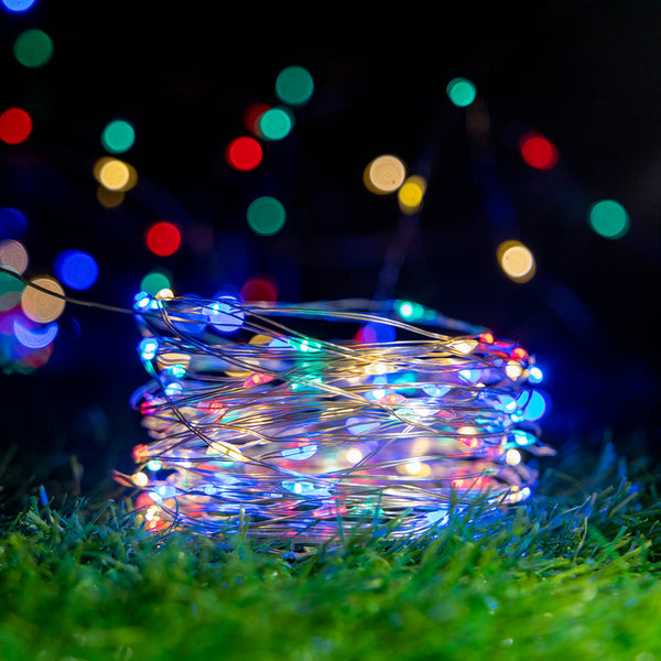 100 Multi-Colour LED Solar Micro String Lights