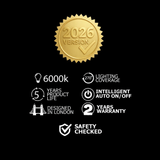 Gold seal with '2026 Version' on a black background with product features listed.