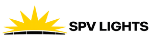 SPV Lights logo with a yellow sun-like symbol on a white background